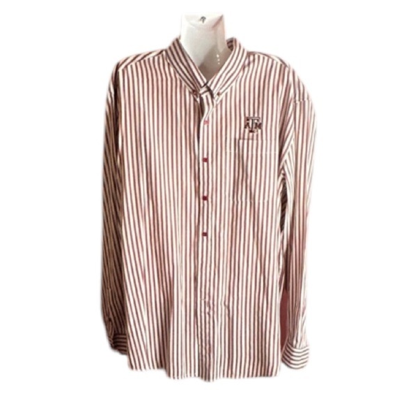 Texas A&M Striped Maroon and White Men's Shirt Size XXL - Picture 1 of 4